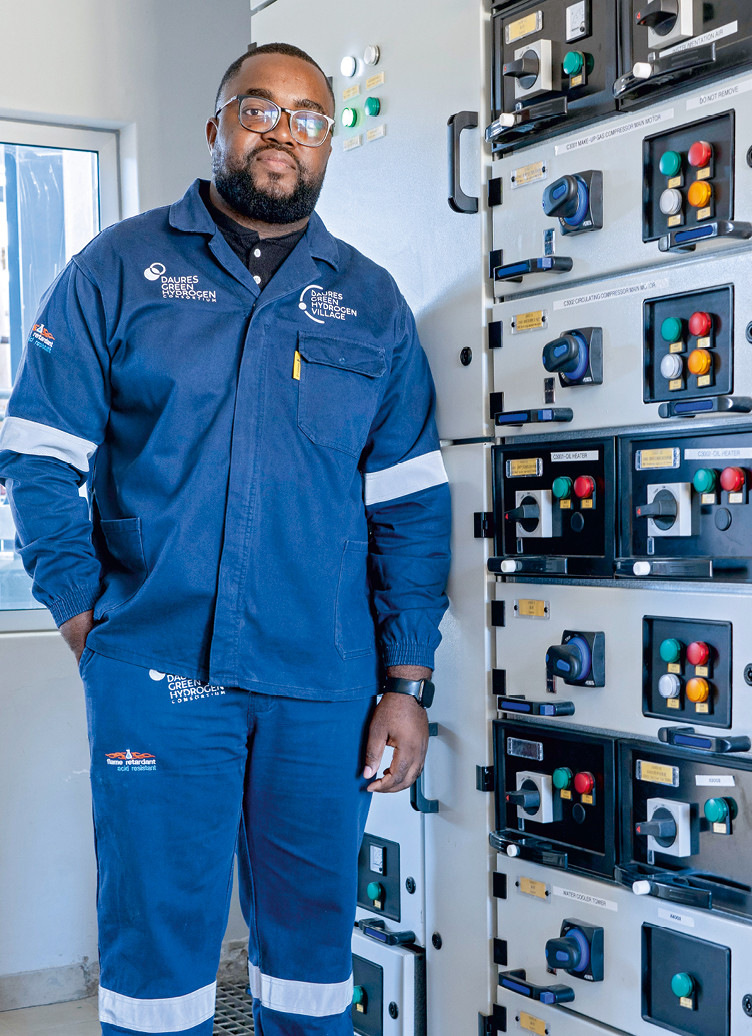 Engineer Jeremia Petrus from the Daures Green Hydrogen Village is working on Namibia’s first fertilizer production. “My grandchildren will be proud of me for having been part of this future project,” he says.&nbsp;