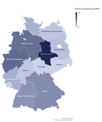 PtX landscape in Germany (stations in operation or being constructed), © LBST