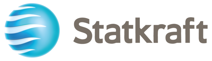 Statkraft logo with blue globe and white wave lines next to the word "Statkraft" in gray text. - © Statkraft