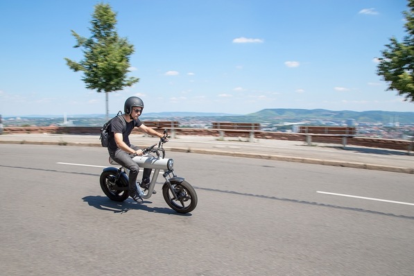The battery electric Pocket Rocket in use