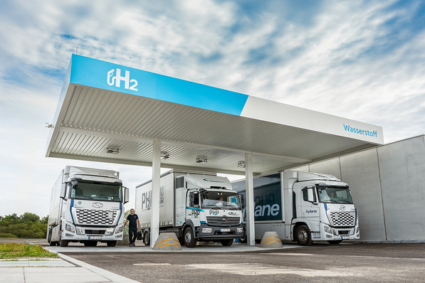 Hydrogen fueling station by H2 Mobility in the town of Frankenthal, Germany 