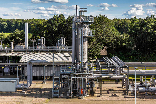 The gas storage facility in Harsefeld, Lower Saxony