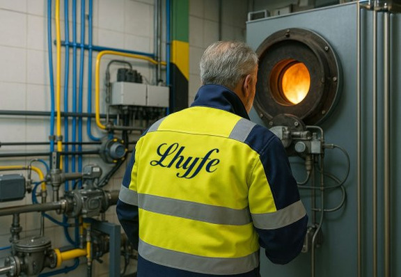 Combustion test in an industrial high-temperature process in which fossil natural gas was gradually replaced by green hydrogen.