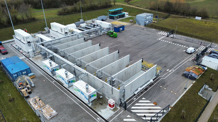 Lhyfe hydrogen plant under construction in Schwäbisch-Gmünd. Commissioning is scheduled for October 2025.