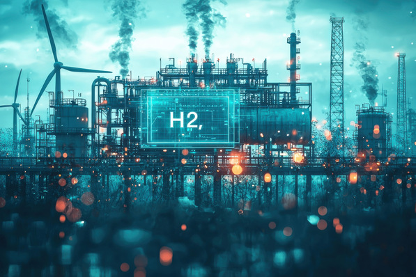 Hydrogen in industrial plants (AI-generated illustration)