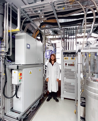 Test bench setup for the electrolysis cells 