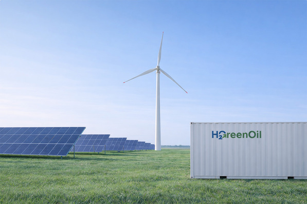 Visualisation of a decentralised plant for hydrogen production. 