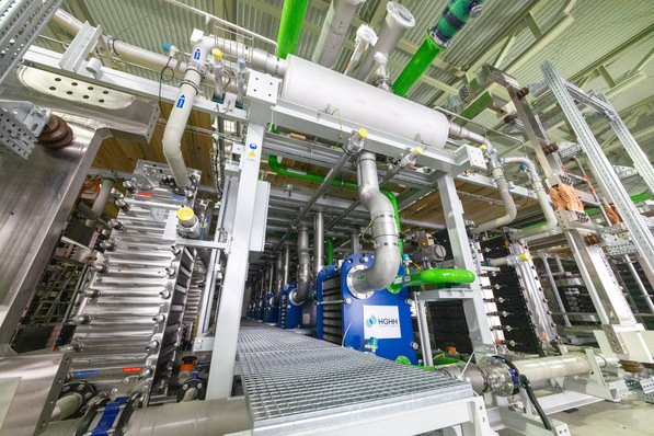 The electrolyser at the Hamburg Green Hydrogen Hub (HGHH) is taking shape.