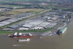 The Port of Emden, aerial view.